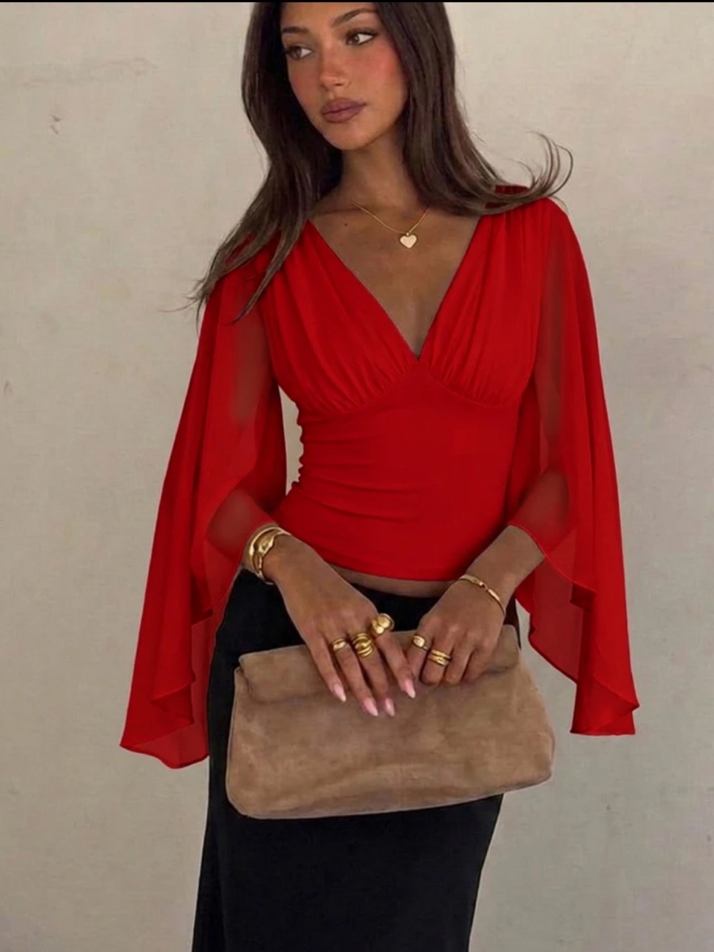 Siren Gaze Fall Women's Sexy Lace Patchwork Ruched Waist Elegant Casual Blouse